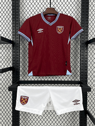 Kit Infantil West Ham United 2025/26 Home (Camisola + Calções) 