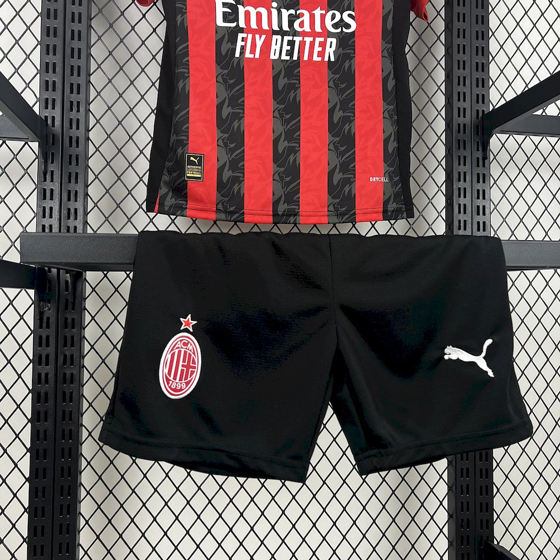 AC Milan 2025/26 Home Kids Kit (Shirt + Shorts) 5