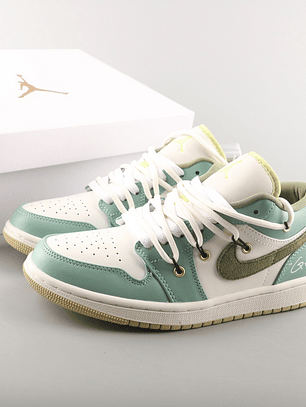 Ténis AJ 1 Retro Low FD9906 131 - Verde e Branco (Tamanho 36 ao 46)