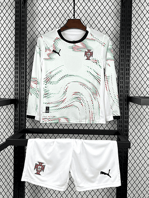 Portugal 2025/26 Away Long Sleeve Kids Kit (Shirt + Shorts)