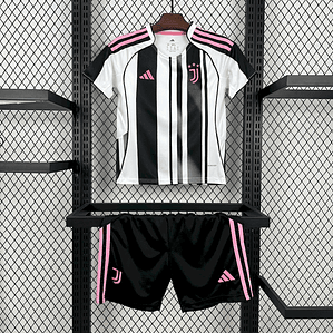 Kit Infantil Juventus 2025/26 Home (Camisola + Calções) 
