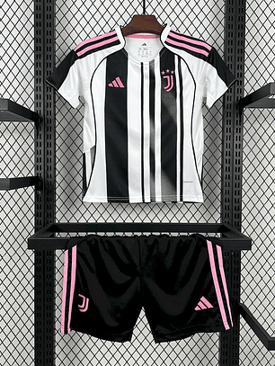 Kit Infantil Juventus 2025/26 Home (Camisola + Calções) 