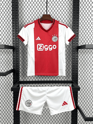 Kit Infantil Ajax 2025/26 Home (Camisola + Calções)