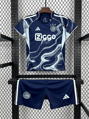 Kit Infantil Ajax 2025/26 Away (Camisola + Calções) 