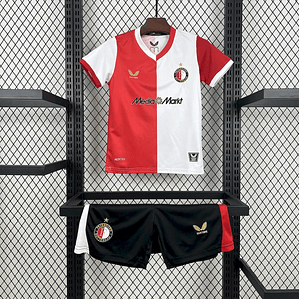 Kit Infantil Feyenoord Rotterdam 2025/26 Home (Camisola + Calções) 
