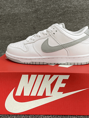 Tênis Dunk SB Low Top Grain - Couro (Tamanho 36 ao 47,5)  Cinza e Branco 