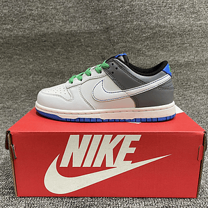 Tênis Dunk SB Low Top Grain - Couro (Tamanho 36 ao 47,5)  Cinza, Branco e Azul 