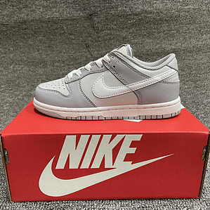 Tênis Dunk SB Low Top Grain - Couro (Tamanho 36 ao 47,5)  Cinzento e Branco 