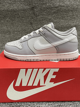 Tênis Dunk SB Low Top Grain - Couro (Tamanho 36 ao 47,5)  Cinzento e Branco 