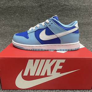 Tênis Dunk SB Low Top Grain - Couro (Tamanho 36 ao 47,5) Azul escuro. azul claro e branco