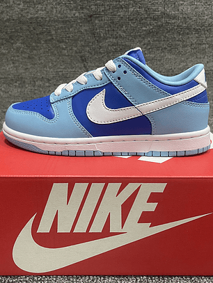 Dunk SB Low Top Grain Sneakers - Leather (Sizes 36 to 47.5) Dark blue, light blue and white