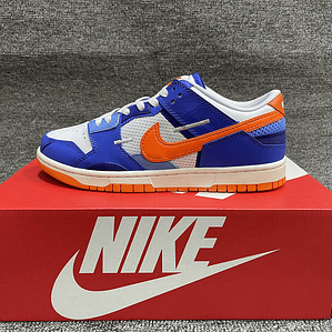 Tênis Dunk SB Low Top Grain - Couro (Tamanho 36 ao 47,5) Azul, Branco e Laranja