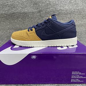 Tênis Dunk SB Low Top Grain - Couro (Tamanho 36 ao 47,5) Marinho e Amarelo