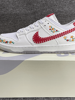 Tênis Dunk SB Low Top Grain - Couro (Tamanho 36 ao 47,5) Branco e Vermelho