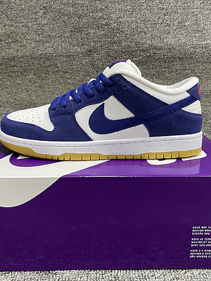 Tênis Dunk SB Low Top Grain - Couro (Tamanho 36 ao 47,5) Azul Marinho e Branco 