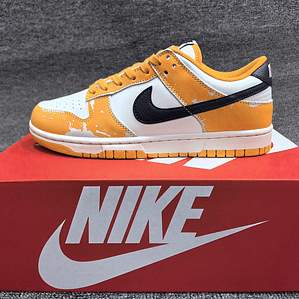 Tênis Dunk SB Low Top Grain - Couro (Tamanho 36 ao 47,5) Laranja, Branco e Preto