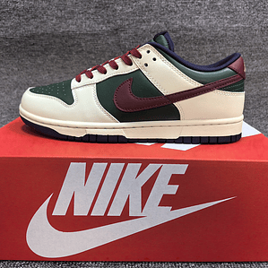 Tênis Dunk SB Low Top Grain - Couro (Tamanho 36 ao 47,5) Verde, Bege e Bordeaux