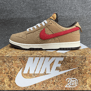 Tênis Dunk SB Low Top Grain - Couro (Tamanho 36 ao 47,5) Castanho madeira e Vermelho