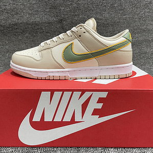 Tênis Dunk SB Low Top Grain - Couro (Tamanho 36 ao 47,5) Bege, Verde e Amarelo