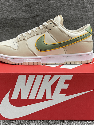 Tênis Dunk SB Low Top Grain - Couro (Tamanho 36 ao 47,5) Bege, Verde e Amarelo