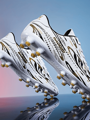 Men's Soccer Cleats - Striped and Checkered Pattern, Non-Slip TPU Sole