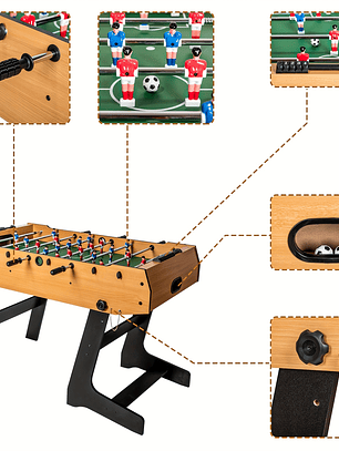 Mesa de Matraquilhos Futebol de Mesa HLC 121.92cm - Dobrável com Banco Retrátil
