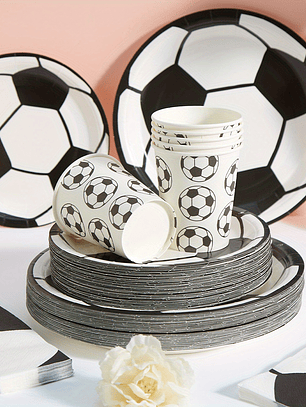  Conjunto de 85 Peças de Louça Descartável de Futebol