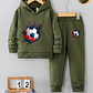 Conjunto Menino Hoodie e Calças Futebol - Poliéster Forrado a Fleece - vignette 1