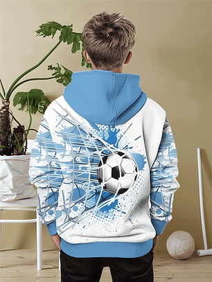 Hoodie Menino - Pullover Manga Comprida Branco e Azul (Primavera/Outono)