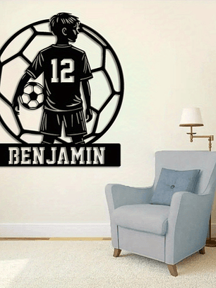 Autocolante Parede Jogador Futebol - Arte Deco Reutilizável