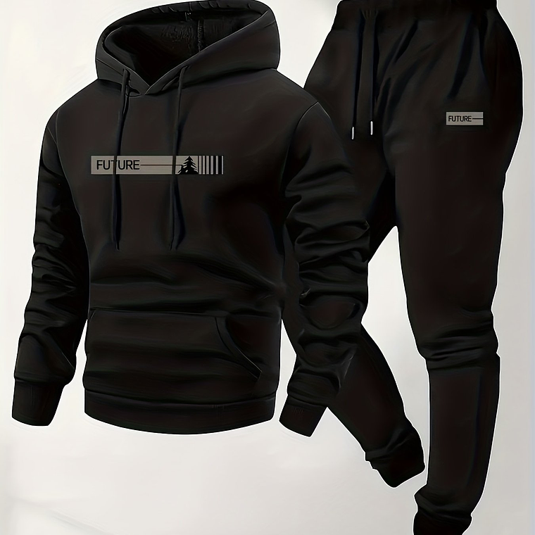 Conjunto Homem 2 Peças - Hoodie e Calças de Fato (Inverno) 11