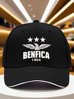 Boné Benfica - Ajustável e Respirável (Preto/Branco)
