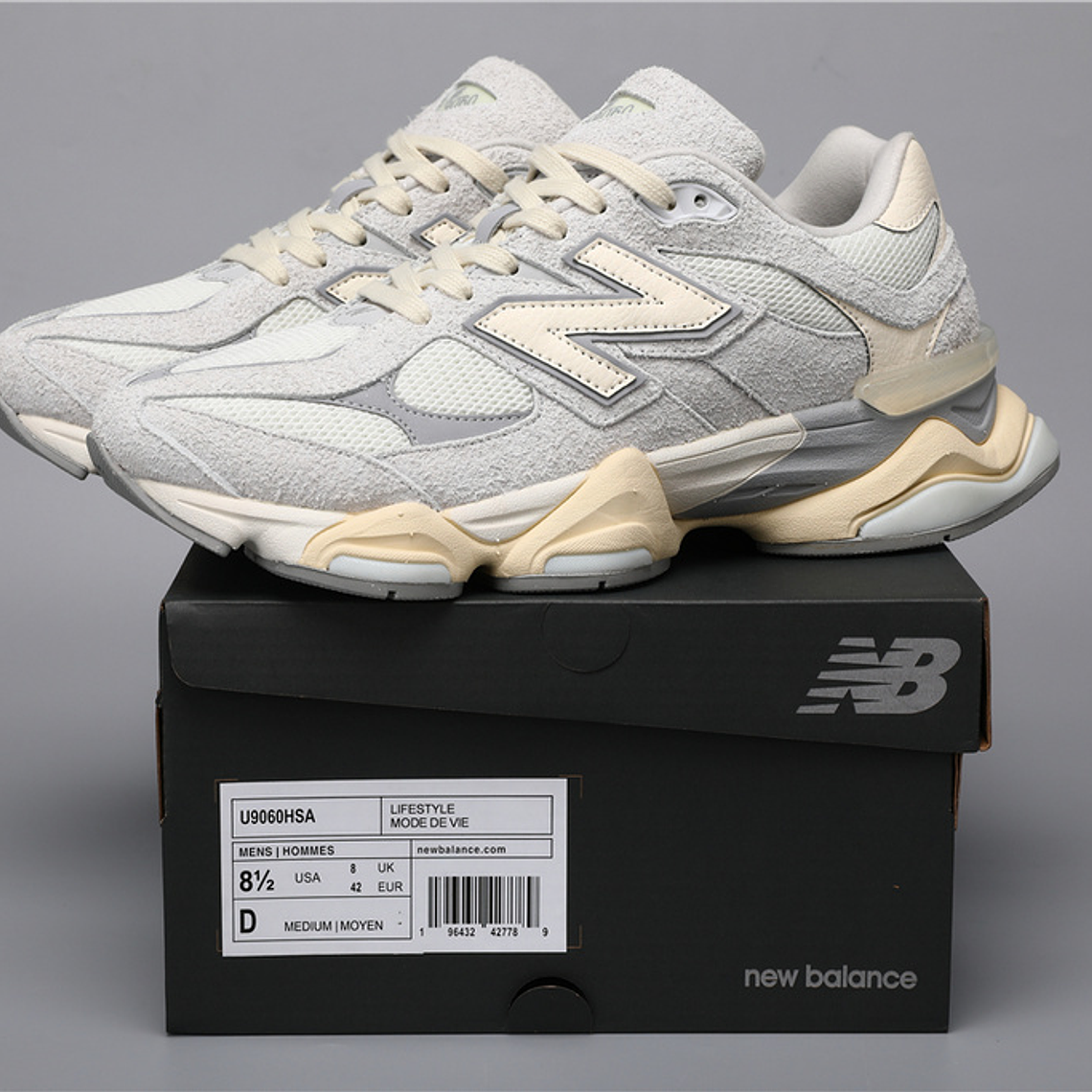 Ténis New Balance NB 9060 - Cinza Claro-Bege - 36 a 46.5 1
