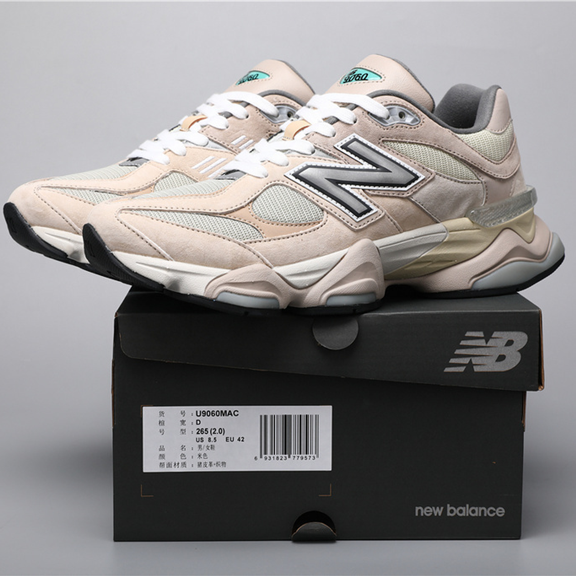 Ténis New Balance NB 9060 - Cinzento-Bege- 36 a 46.5 1