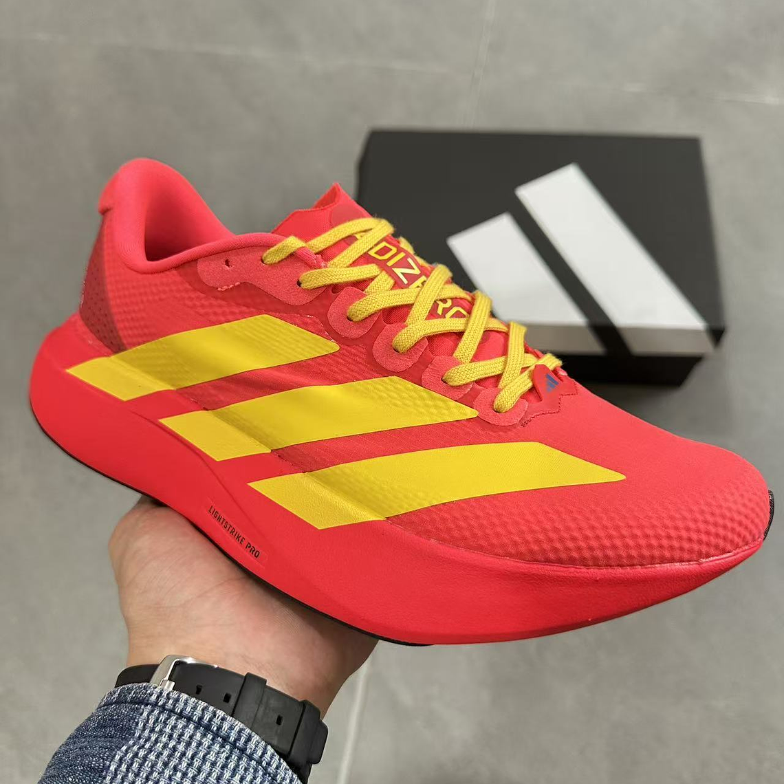 Ténis Adidas Evo SL 2 (com placa de fibra de carbono) Vermelho e amarelo - 36 a 45 2