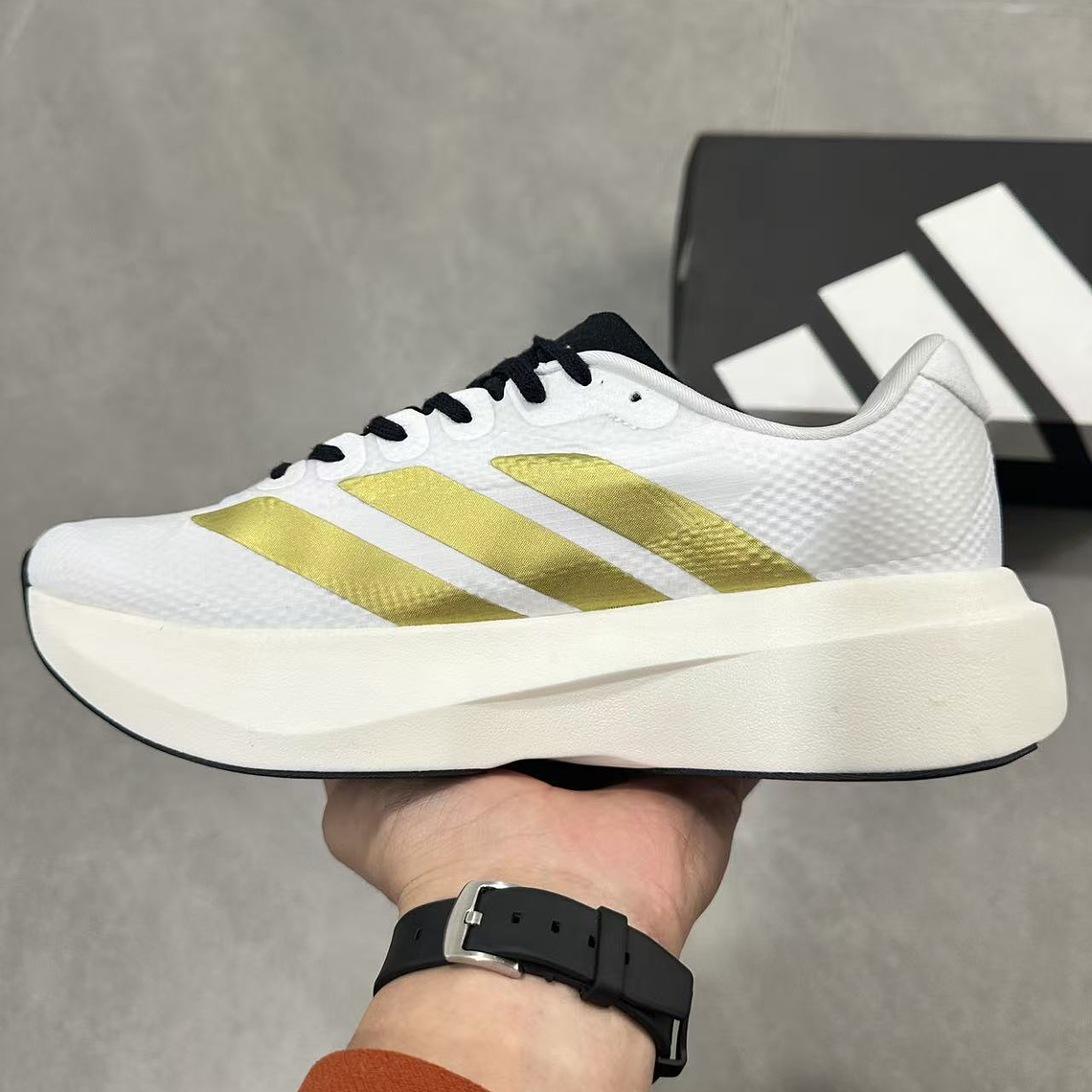 Ténis Adidas Evo SL 2 (com placa de fibra de carbono) Branco - Dourado - 36 a 45 3