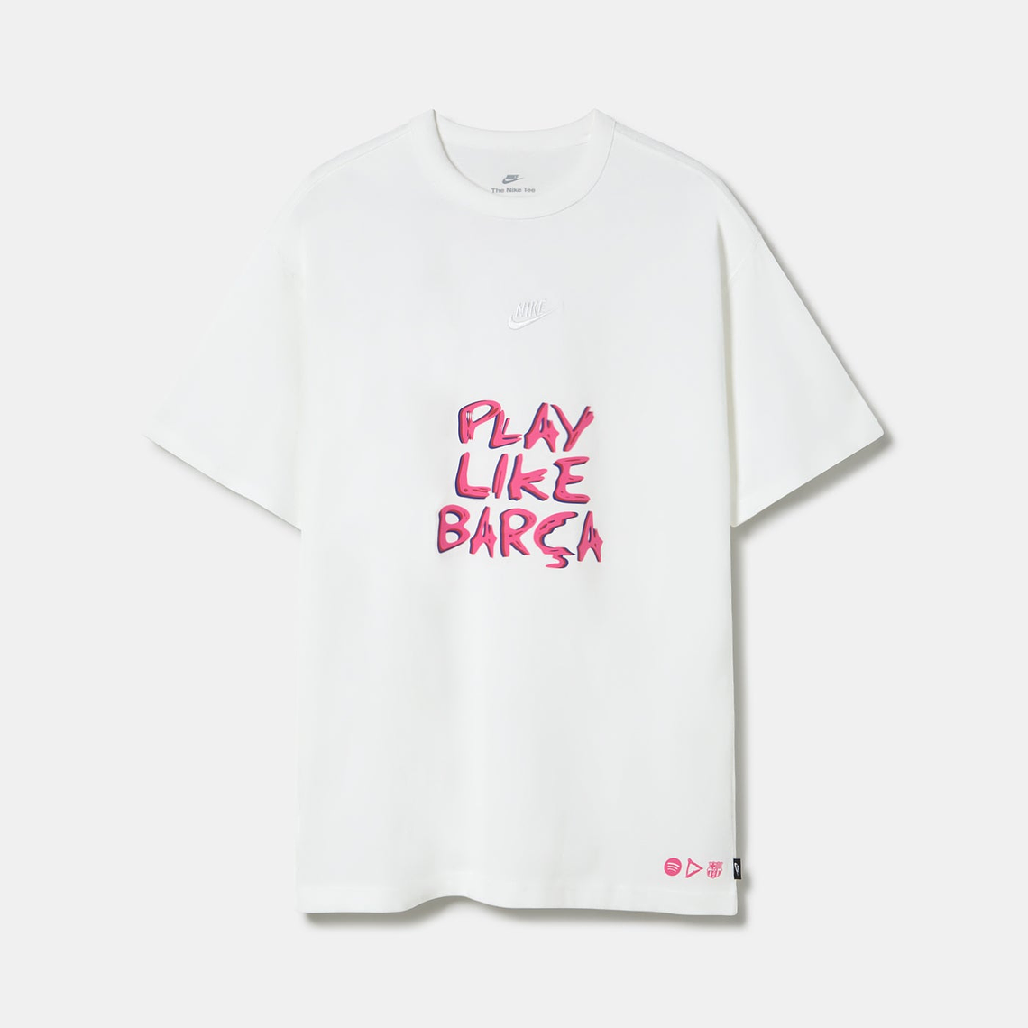 T-shirt Casual Nike - PLAY LIKE BARÇA - Branca/Preta - S a 2XL 1
