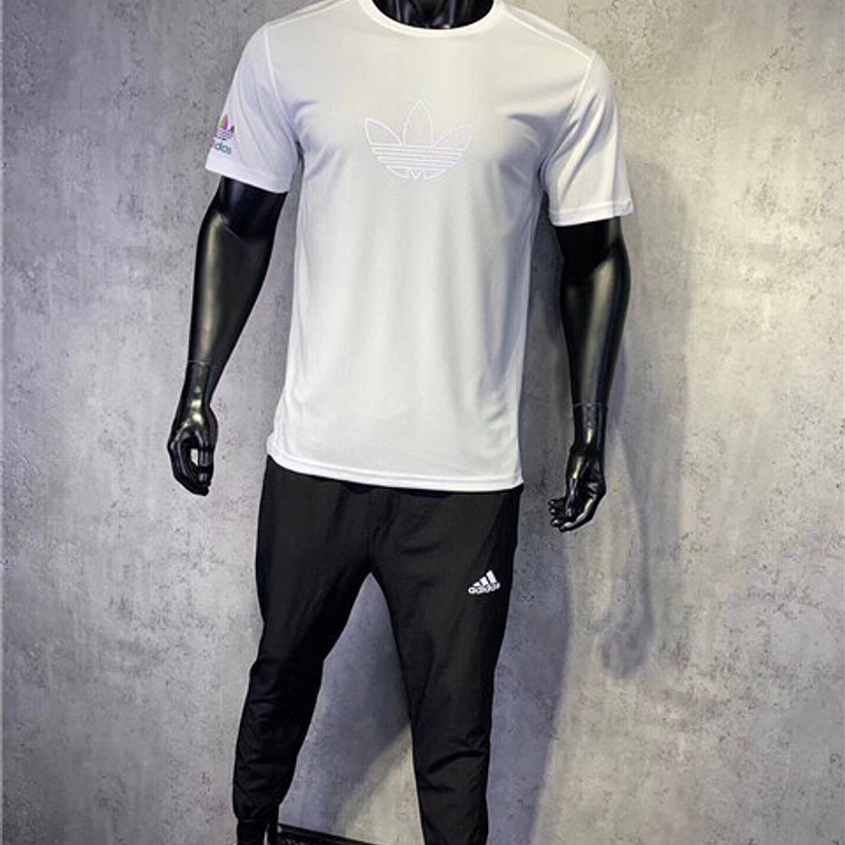 T-shirt Casual Adidas - Preta/Branca - S a 2XL 5