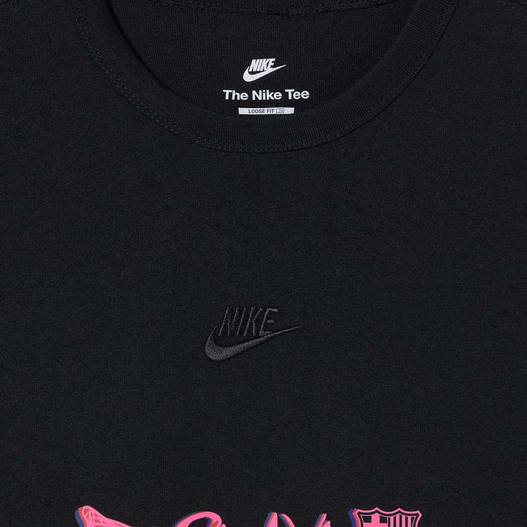 T-shirt Casual Nike - PLAY LIKE BARÇA - Branca/Preta - S a 2XL 7