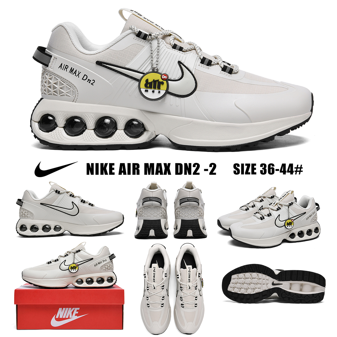 TÉNIS NIKE AIR MAX DN2 BEGE/PRETO - 36 a 44  2
