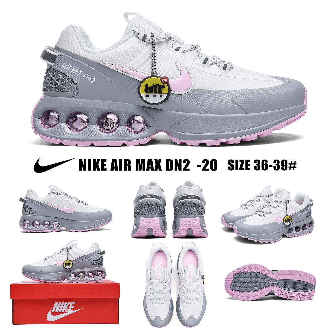 TÉNIS NIKE AIR MAX DN2 CINZA/ROSA/BRANCO - 36 a 39 2