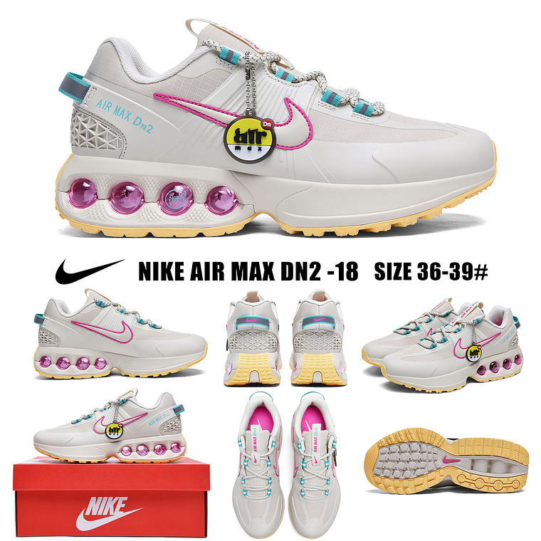 TÉNIS NIKE AIR MAX DN2 CINZA CLARO/ROSA/AMARELO - 36 a 39 2