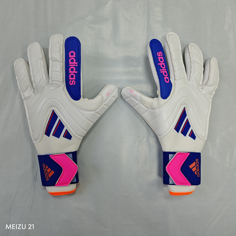 Luvas adidas Copa Pro - Grip URG 2.0 | Aderência Superior | Branco/Azul/Rosa 2