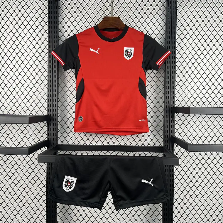 Kit Criança Áustria World Cup 2026 Home Kit 1