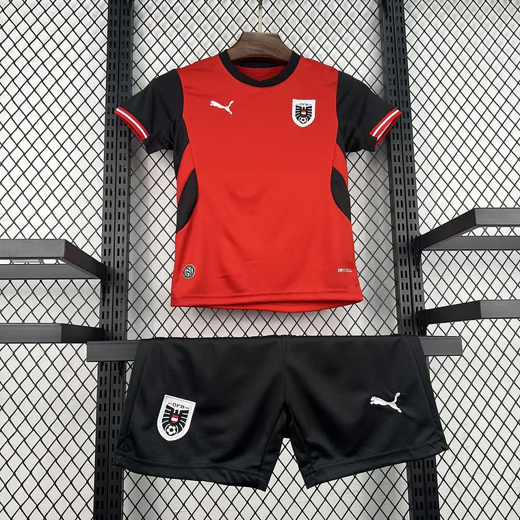 Kit Criança Áustria World Cup 2026 Home Kit 3