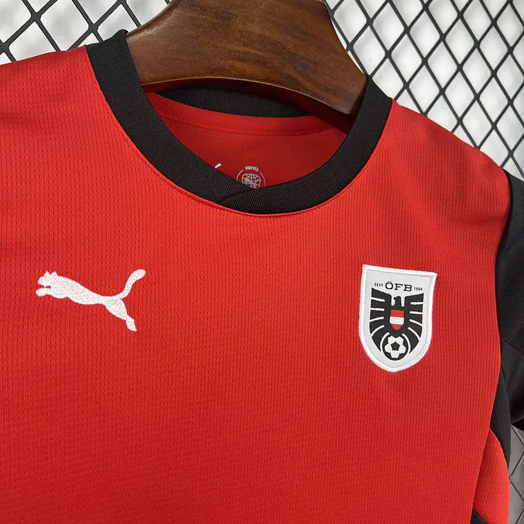 Kit Criança Áustria World Cup 2026 Home Kit 4