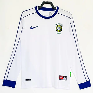 Camisa Retro de Manga Comprida do Brasil - Terceira Seleção 1998-2000