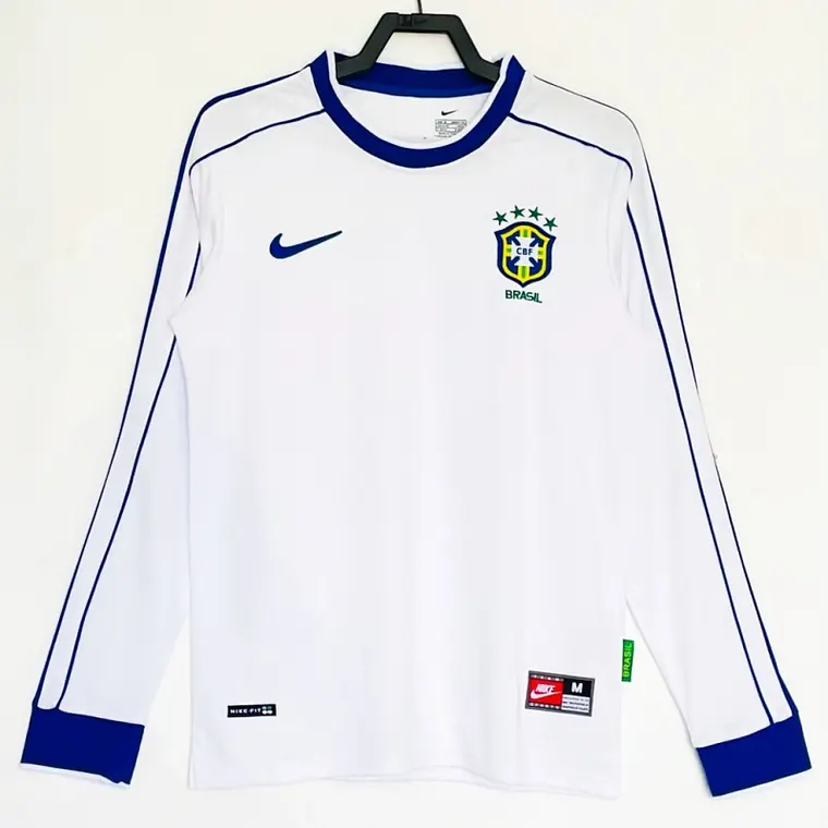 Camisa Retro de Manga Comprida do Brasil - Terceira Seleção 1998-2000 1
