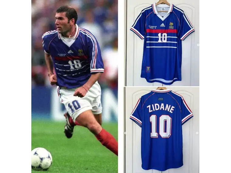 Camisa Retrô da França para a Copa do Mundo de 1998 - ZIDANE #10 - S ao 2XL 1