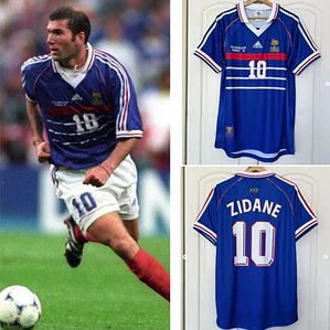 Camisa Retrô da França para a Copa do Mundo de 1998 - ZIDANE #10 - S ao 2XL